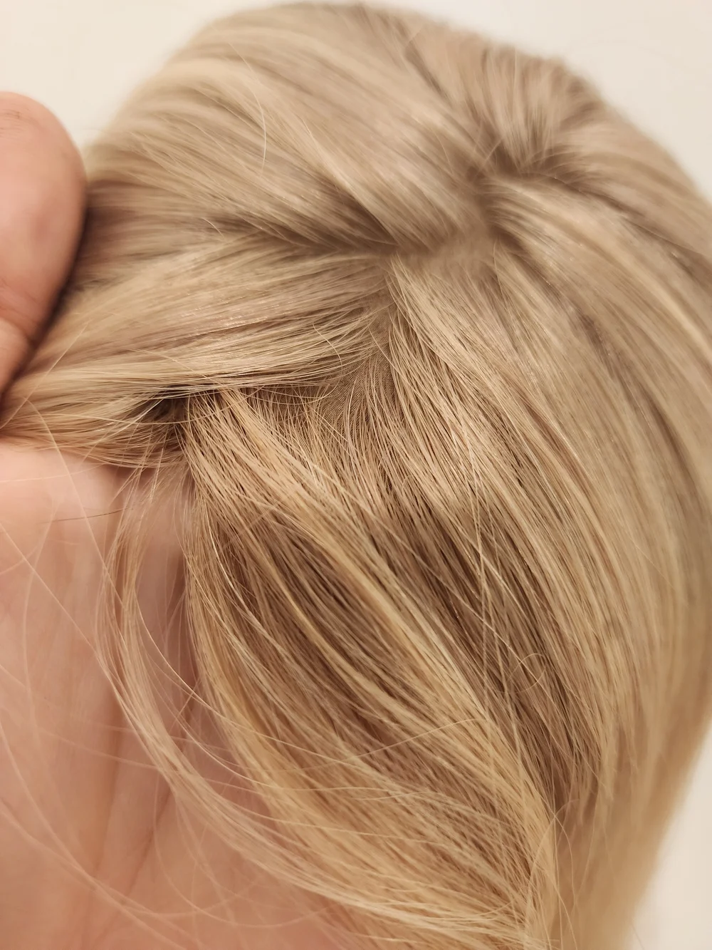 Gardeaux Wigs Topper Rooted Blonde 24 In Long 8x8 Cap 100% Human Hair Silk Top